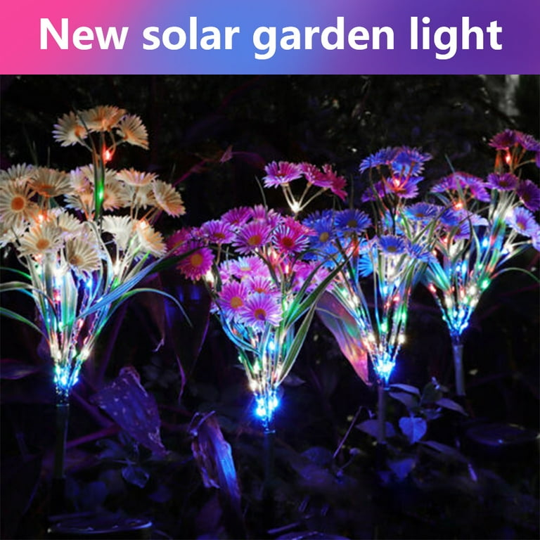 Outdoor Solar Garden Stake Lights - 2 Pack Solite Solar Powered Lights with 8 Lily Flower, Multi-color Changing LED Solar Stake Lights for Garden, Patio, Backyard (Purple and White) Outdoor Solar Garden Stake Lights - 2 Pack Solite Solar Powered Lights with 8 Lily Flower, Multi-color Changing LED Solar Stake Lights for Garden, Patio, Backyard (Purple and White)