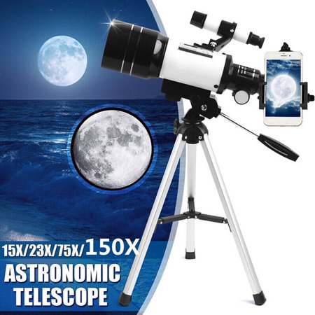Onemayship Professional Astronomical Telescope 70mm Aperture 300mm Focal Length 15X-150X Magnification Tripod Included