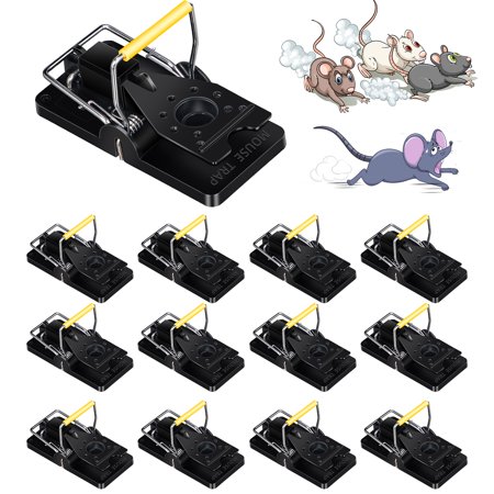 Onemayship Reusable & Sturdy 12 Pack Mouse Traps, Quick and Effective Rat Trap for Indoor Outdoor Use, Large Size