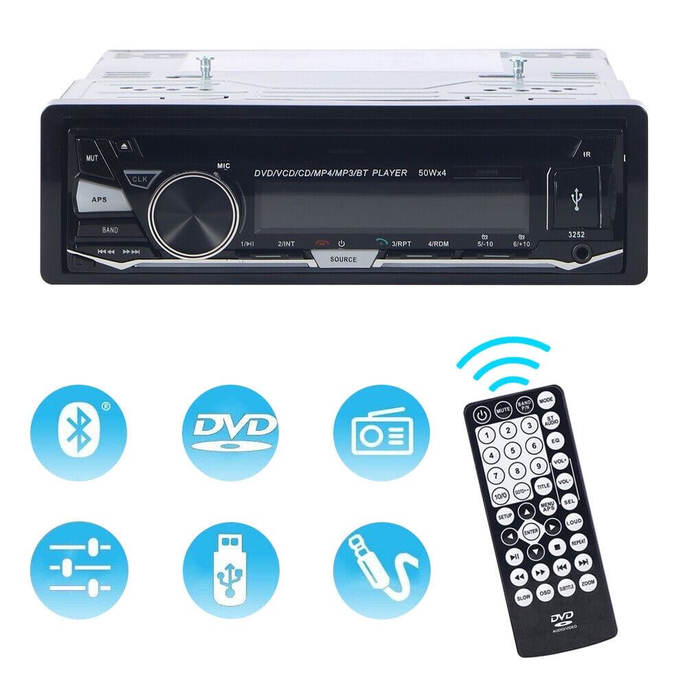 Onemayship Single DIN Car Stereo with CD/DVD Player Bluetooth AM/FM/RDS ...