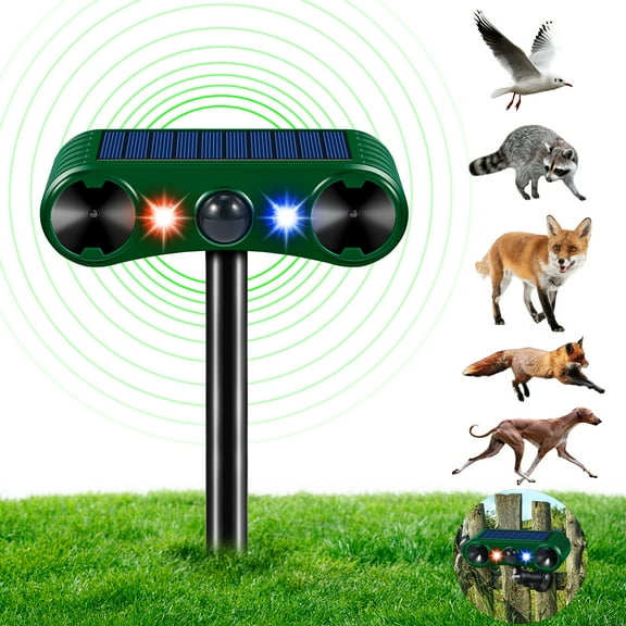 Onemayship Solar Pest Repeller with Motion Sensor: this innovative pest repeller is equipped with a PIR sensor and alternating red/blue flashing lights to repel cats, dogs, deerprotect yards