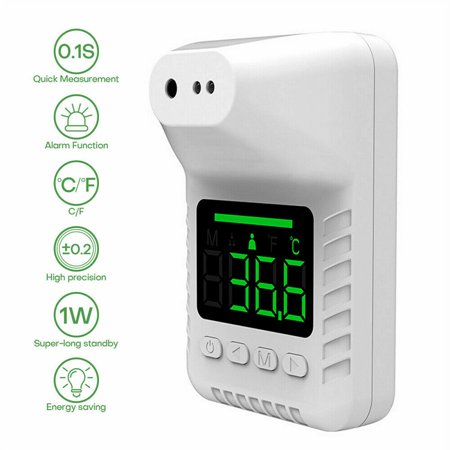 Onemayship Wall-Mounted Infrared Body Thermometer, Industrial Automatic Non-Contact Body Temperature Scanner, 0.5S Quick Test LCD Digital Display Body Temperature Gauge for Restaurants,Offices, School