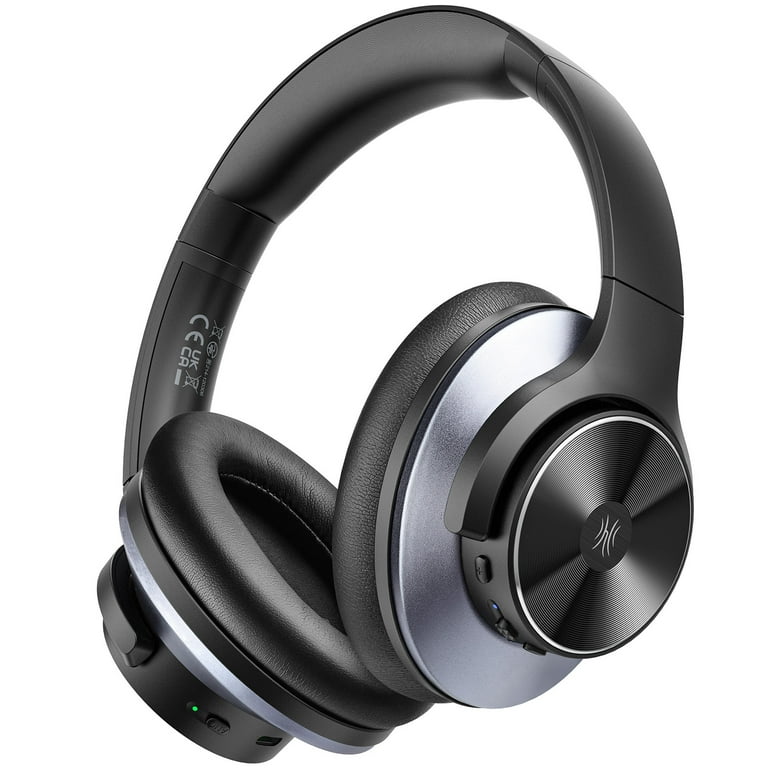 Oneodio A10 Bluetooth Active Noise Cancelling Wireless Headphones with Microphone Hi Res Audio Deep Bass over Ear Headset Black