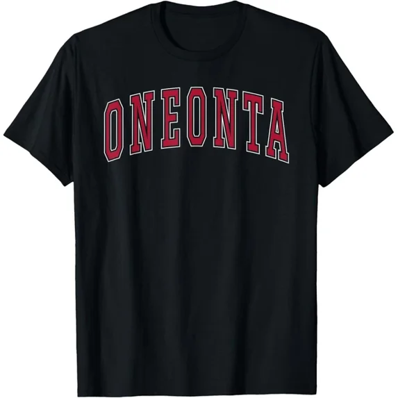 Oneonta New York Souvenir College Style Red Text T-Shirt Unisex S-5XL Hot Trending Shirt, Vintage Birthday Gift