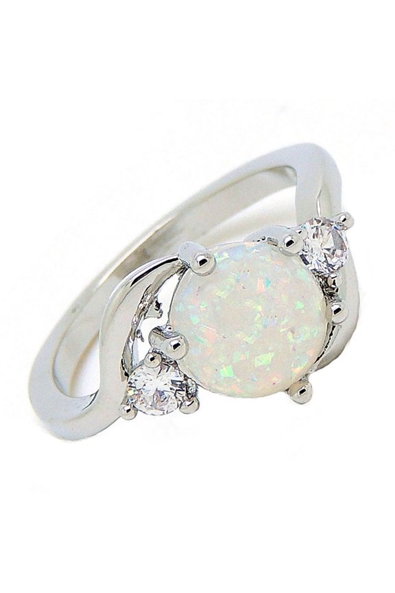 Oneonta Statement Ring for Women Created Fire Opal Cz  Ginger Lyne Collection