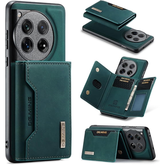 for Oneplus 1+ 9 Pro Phone Case, Strong Magnetic Detachable Card Holder, Full Protection Business Back Cover, Shell with Soft Lining, Coin Purse with Stand Function