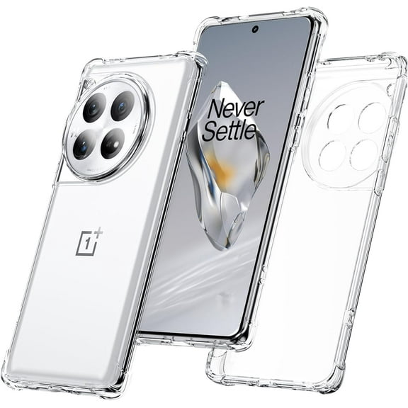 for Oneplus 12 Case, Shockproof Transparent Military Grade Drop Soft Silicone Anti-Yellow Slim Fit Protection Cover Scratch-Resistant Phone Case for OnePlus 12 5G(Clear)