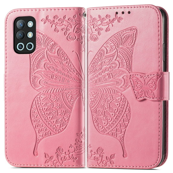 Oneplus 9 Case, Oneplus 9 Wallet Folio Case Magnetic Closure RFID Blocking Card Slots Kickstand Full Body Protection Shockproof Phone Case for Oneplus 9, Pink