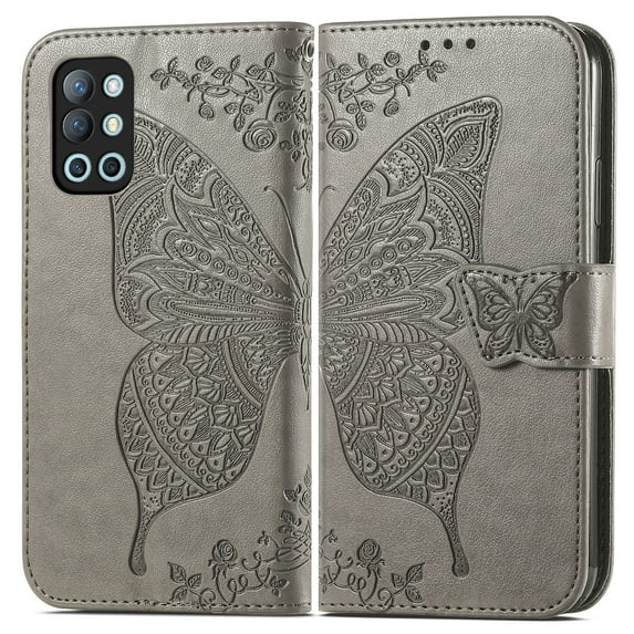 Oneplus 9 Pro Case, Oneplus 9 Pro Wallet Folio Case Magnetic Closure RFID Blocking Card Slots Kickstand Full Body Protection Shockproof Phone Case for Oneplus 9 Pro, Gray