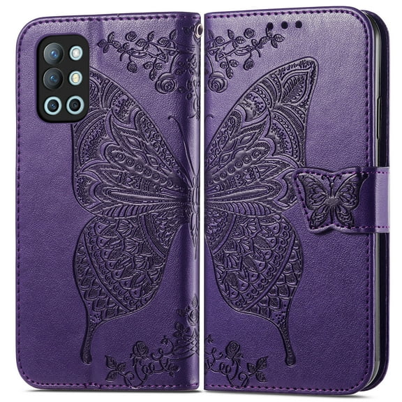 Oneplus 9 Pro Case, Oneplus 9 Pro Wallet Folio Case Magnetic Closure RFID Blocking Card Slots Kickstand Full Body Protection Shockproof Phone Case for Oneplus 9 Pro, Purple