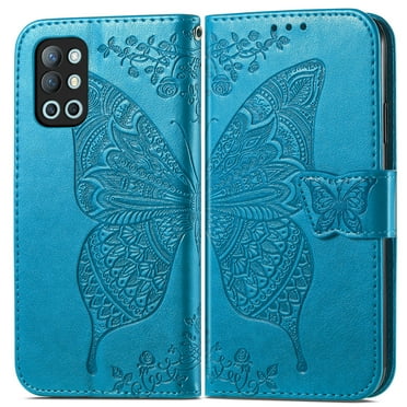 Oneplus 9R Case, Oneplus 9R Wallet Folio Case Magnetic Closure RFID Blocking Card Slots Kickstand Full Body Protection Shockproof Phone Case for Oneplus 9R, Blue
