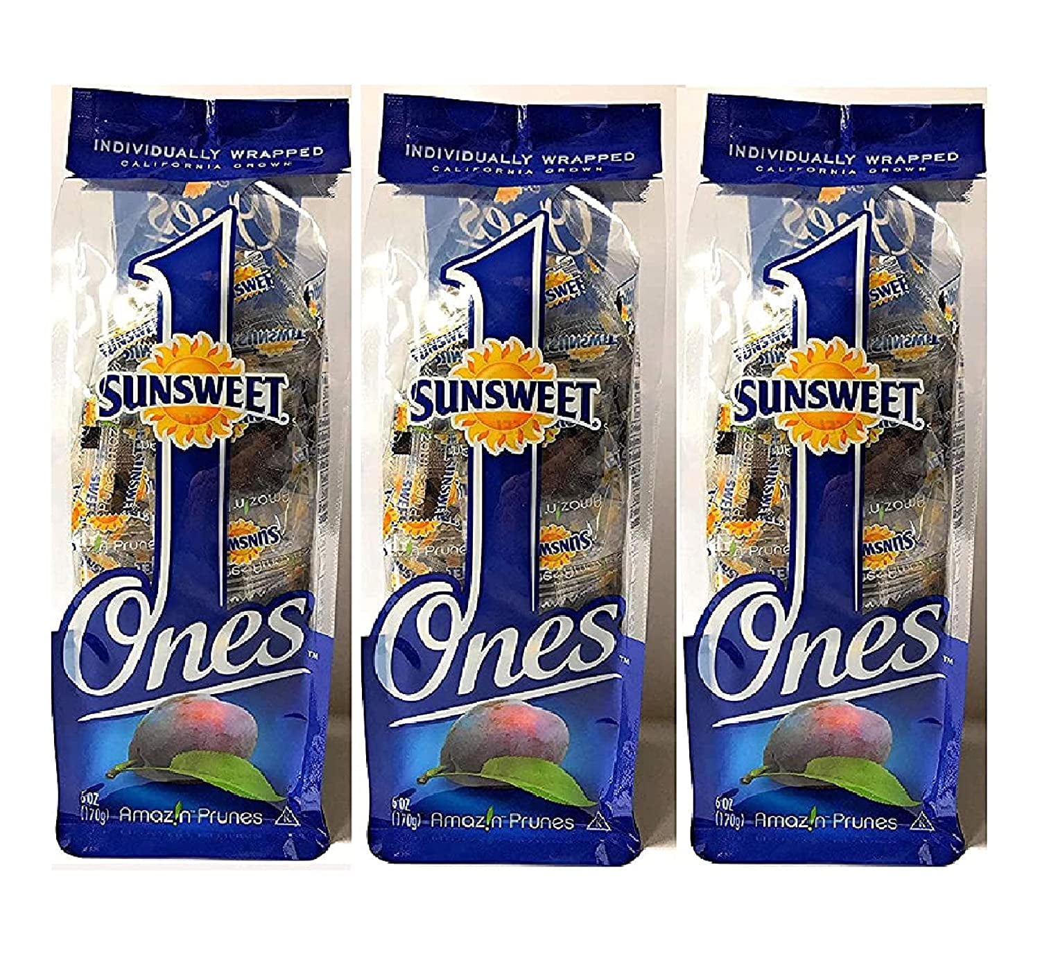 Ones Individually Wrapped Pitted Prunes 3 Packages (each package is 6