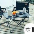thumbnail image 1 of Oneshit Outdoor iron tabletop folding table Iron tabletop portable roller shutter table with large capacity storage bag Outdoor mini folding table suitable for camping Spring, 1 of 8