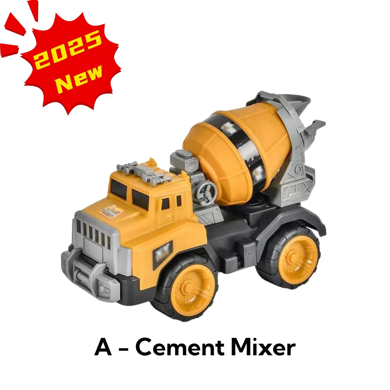 Oneshrt Construction Truck Boy Toys for 3-5 Year Old Kids - Cement Mixer, Engineering Transport Vehicle Carrier Truck, Kids Excavator Crane Gift Toys for Boys & Girls Aged 4-6, A