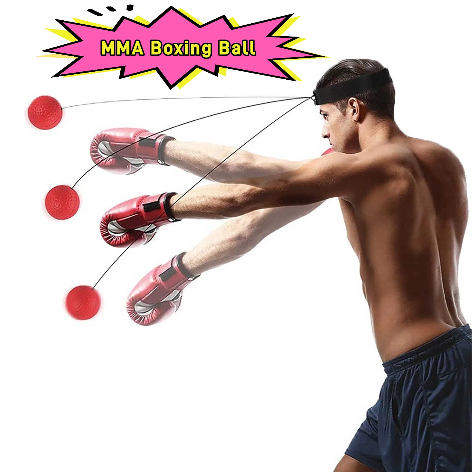 Oneshrt Head Mounted Boxing Ball for Adults and Kids - Boxing Reflex ...