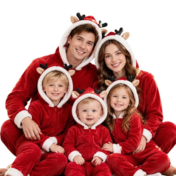Onesie Family Christmas Pajamas Matching Sets Holiday Sleepwear Christmas Pajamas Onesie Animal Jumpsuit Sleepwear Adult Couples