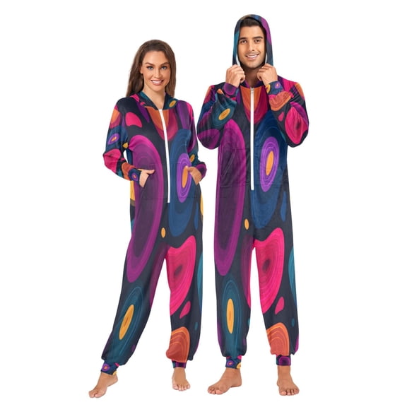 1-Pack Onesie Jumpsuits For Men&Women Winter One Piece Zipper Pajamas Playsuit Thick Neon