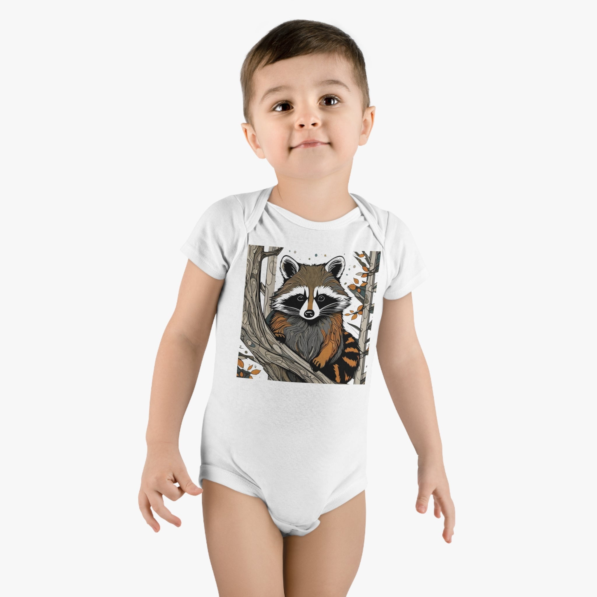 OnesieÂ® Organic Baby Bodysuit~Raccoon