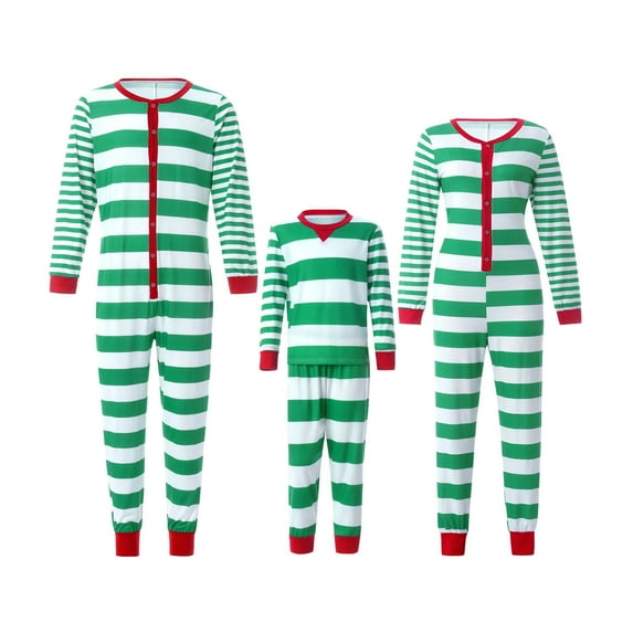 Onesie Pajama Christmas PJs Holiday Nightwear with Long Pants/Button Jumpsuit Sleepwear Matching Family Pajamas Sets