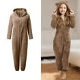 thumbnail image 1 of Onesie Pajamas Girls 1 piece Hooded Jumpsuit Winter Romper Bear Onesie for Kids One - Piece Kids Sleepwear Animal Costumes for Kids 9-10 Years, 1 of 4