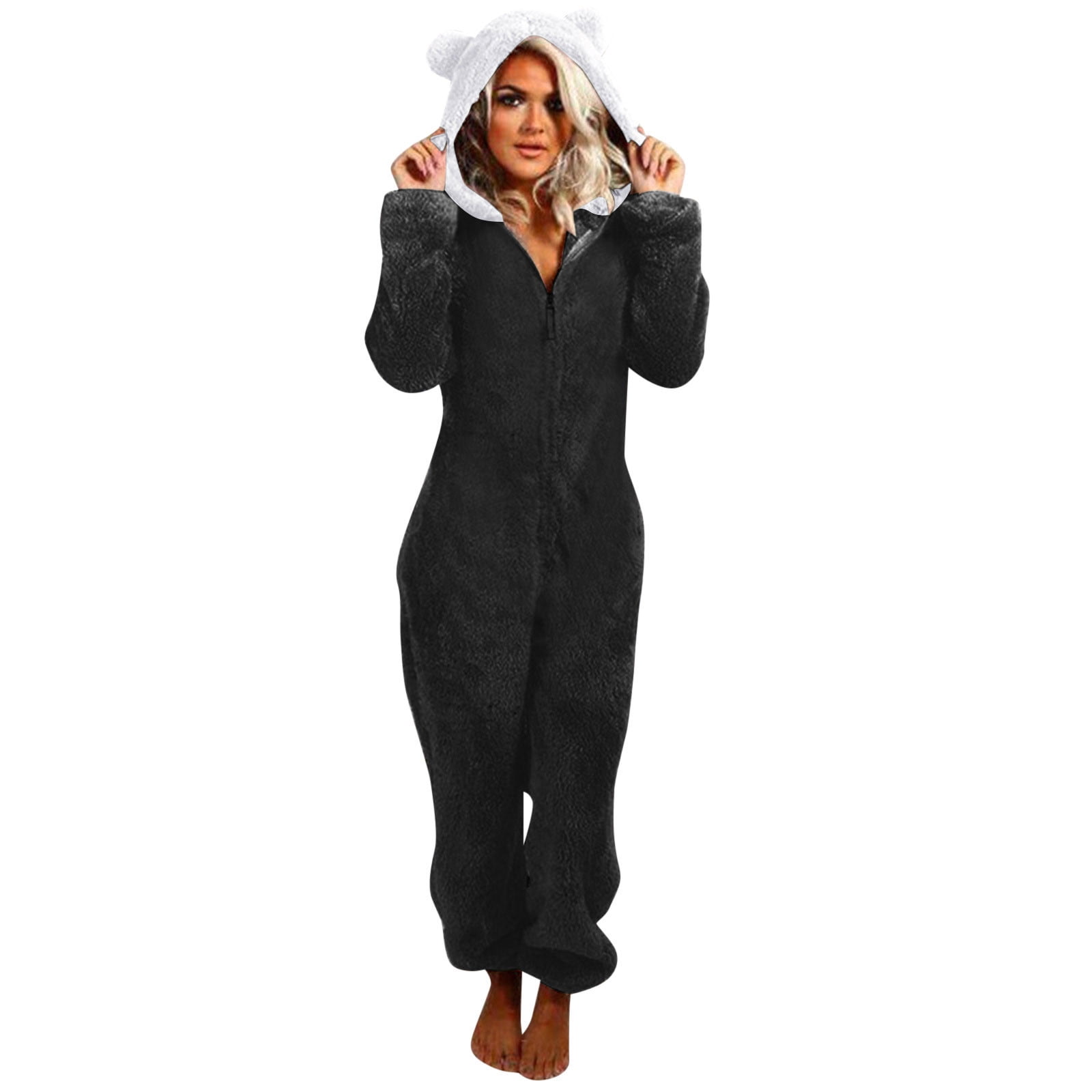 Onesie Pajamas for Women Winter Warm,Womens 2023 Furry Fleece Onesie ...