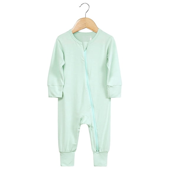 Onesie for Baby Cotton Rompers Footed Pajamas Zipper Long Sleeve Sleeper Jumpsuit Pjs for Boys 0-3 Months