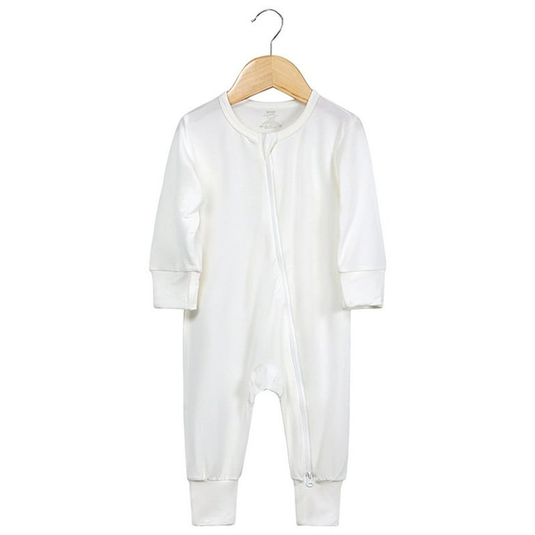 Onesies Baby Cotton Rompers Footed Pajamas Zipper Long Sleeve