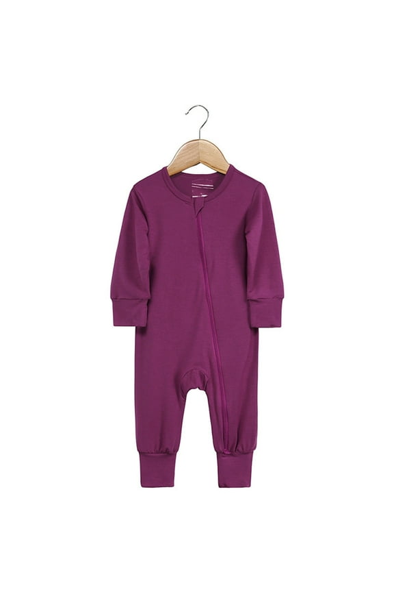 Onesies Baby Cotton Rompers Footed Pajamas Zipper Long Sleeve Sleeper Jumpsuit Baby Onsie 3-6 Months