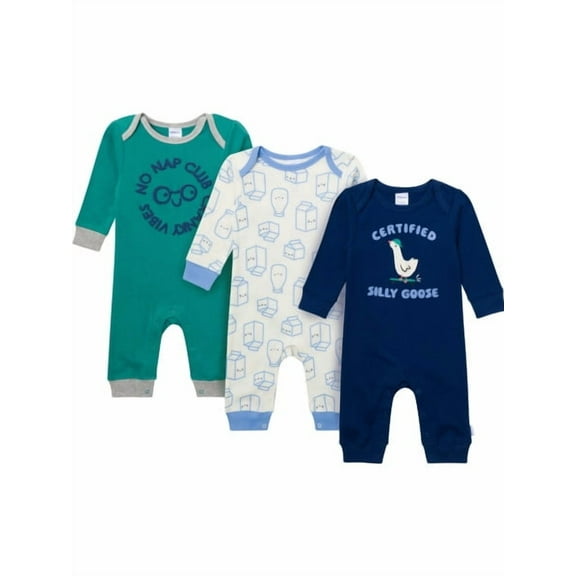 Onesies Brand Baby Boy 3-Pack Footless Pajama Set Sizes (Newborn-24 Months)