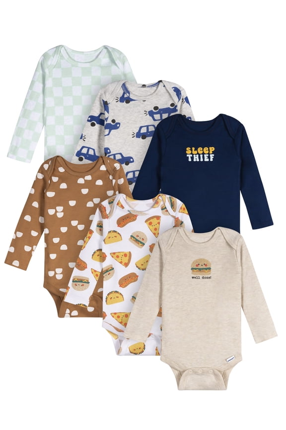 Brand Baby Boy 6pc Bodysuits, Sizes (0-3 Months - 12 Months)