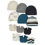 Onesies Brand Baby Boy Caps and Mittens Accessories Set, 12-Pack, Sizes Newborn-0/6 Months