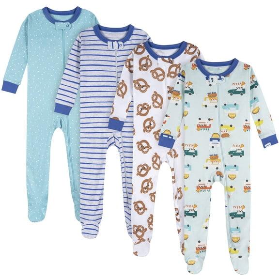 Onesies Brand Baby Boy Footed Pajamas, 4-Pack, Sizes Newborn - 24 Months
