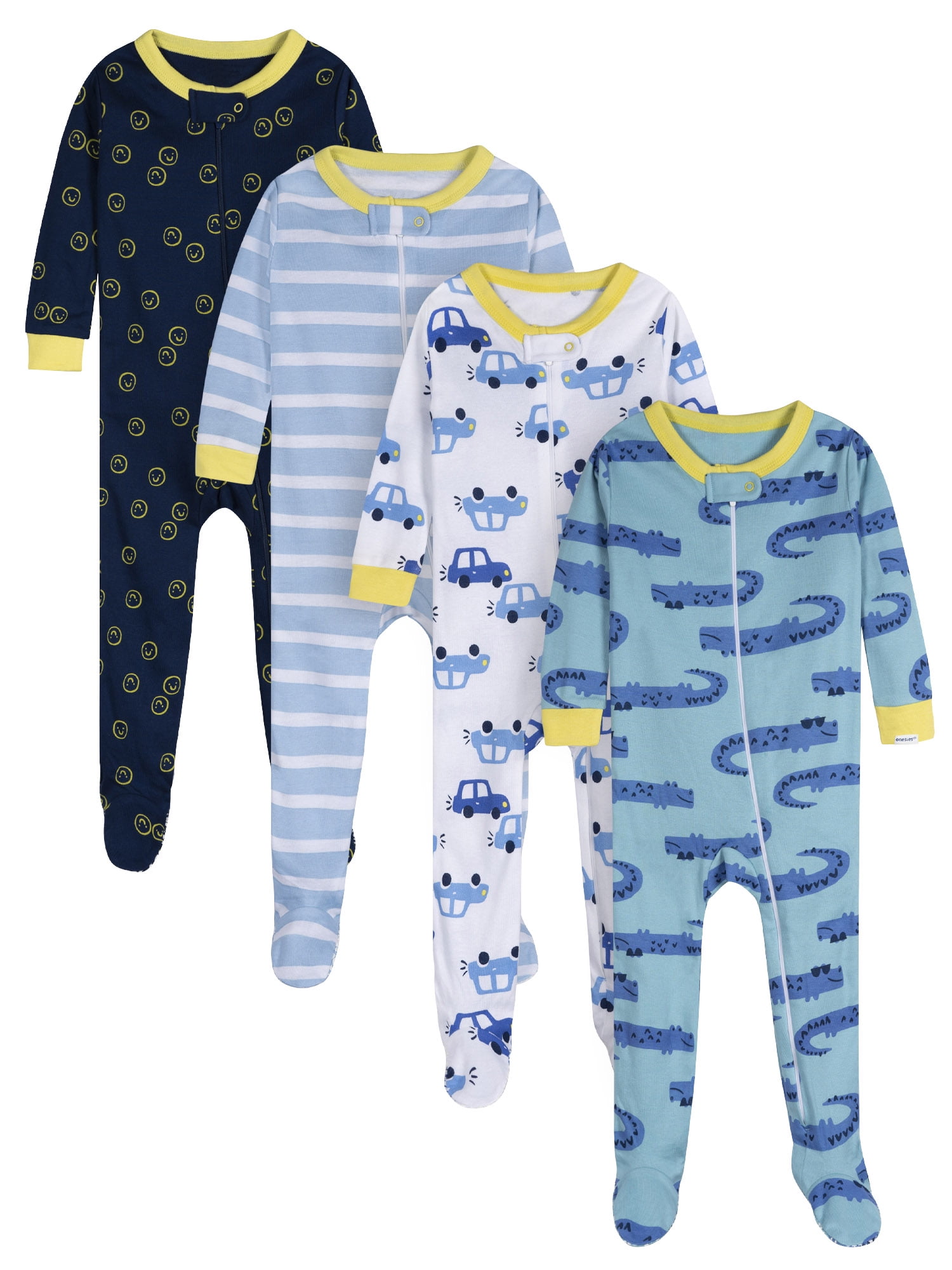 Onesies Brand Baby Boy Footed Pajamas, 4-Pack, Sizes Newborn - 24 Months