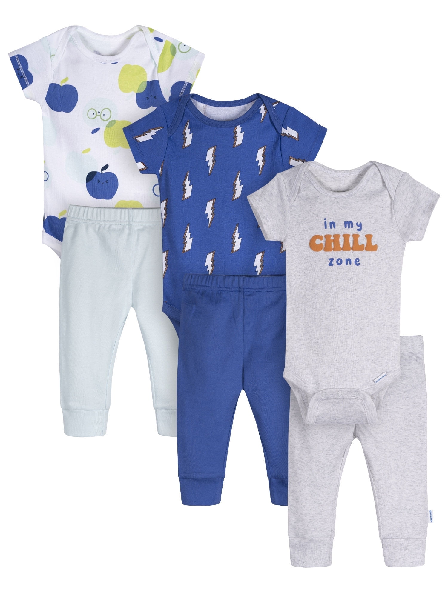 Onesies Brand Baby Boys Bodysuits & Pants Set, 6-Piece Outfit Set, Sizes Newborn - 12 Months