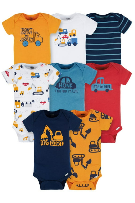 Brand Baby Boy Bodysuits, 8-Pack, Sizes Newborn - 12 Months