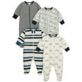 thumbnail image 1 of Onesies Brand Baby Boy Sleep 'N Plays Footed Pajamas, 4-Pack, Newborn - 6/9M, 1 of 8