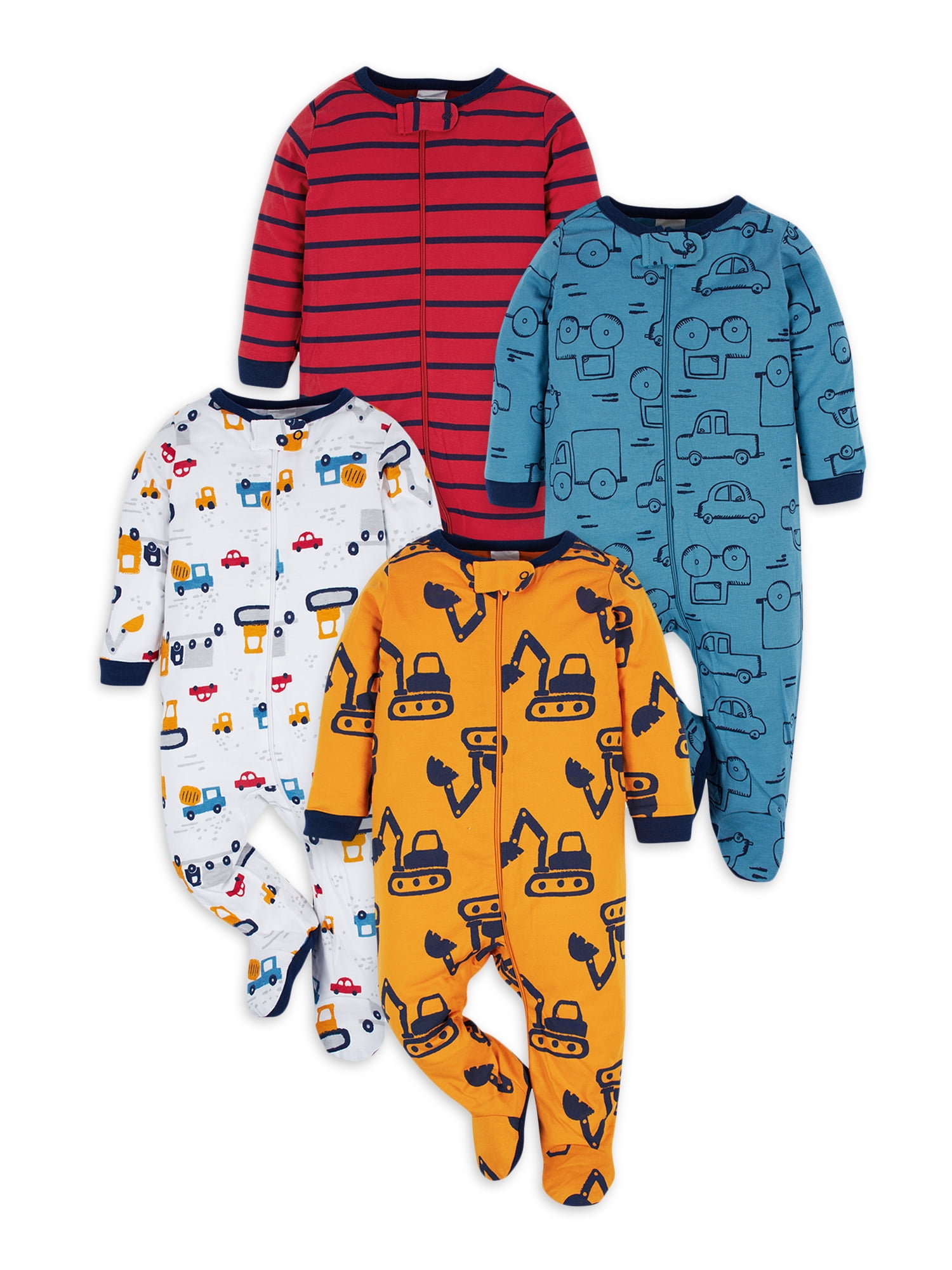 Onesies Brand Baby Boy Sleep 'n Plays Footed Pajamas, 4Pack (Newborn 6/9M)