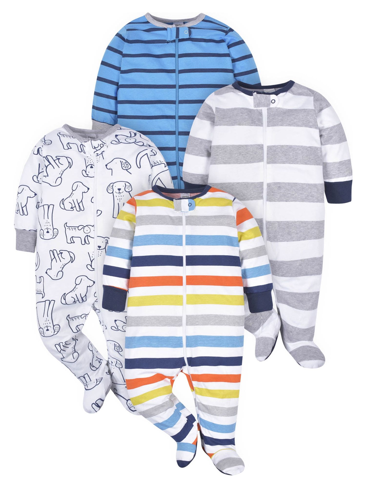 Onesies Brand Baby Boy Sleep 'n Plays Footed Pajamas, 4-Pack (Newborn - 6/9M) - image 1 of 8