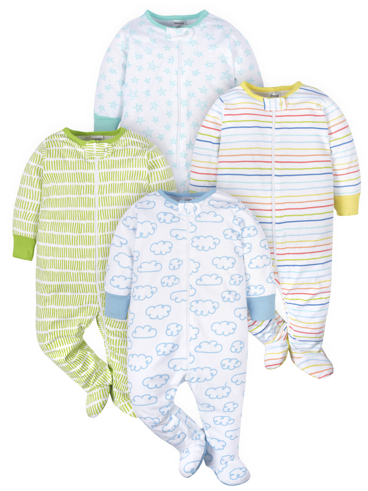 Gerber Baby Boy Sleep 'n Play Footed Pajamas, 4Pack