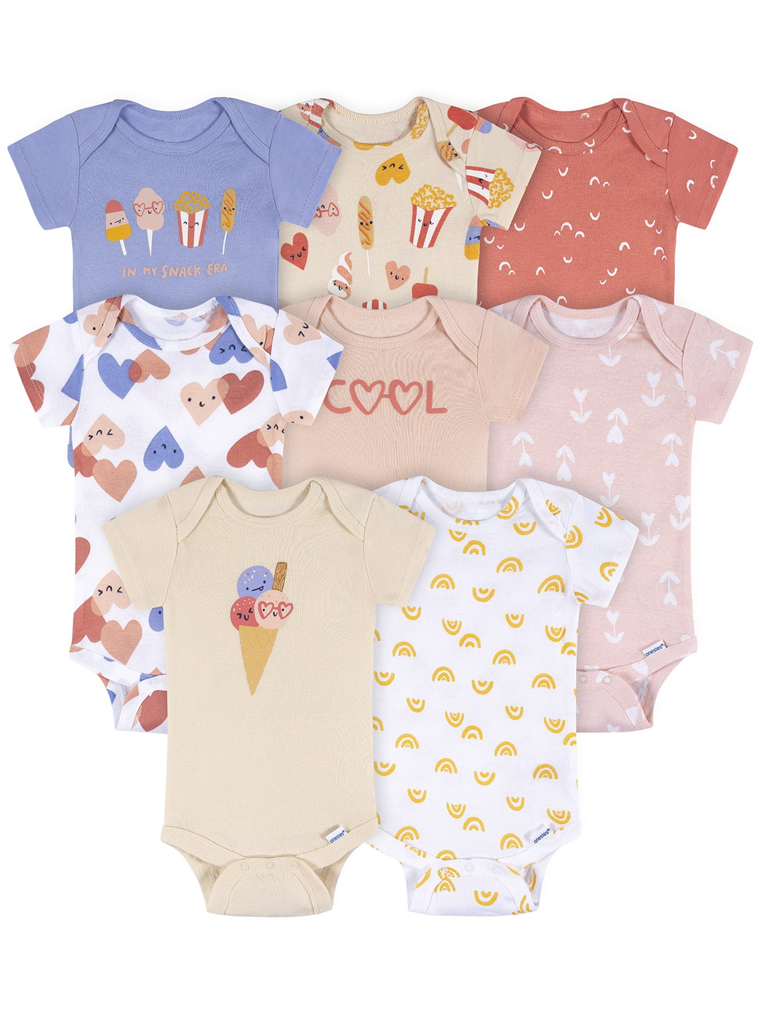 Onesies Brand Baby Girl Bodysuits, 8-Pack, Sizes Newborn - 12 Months