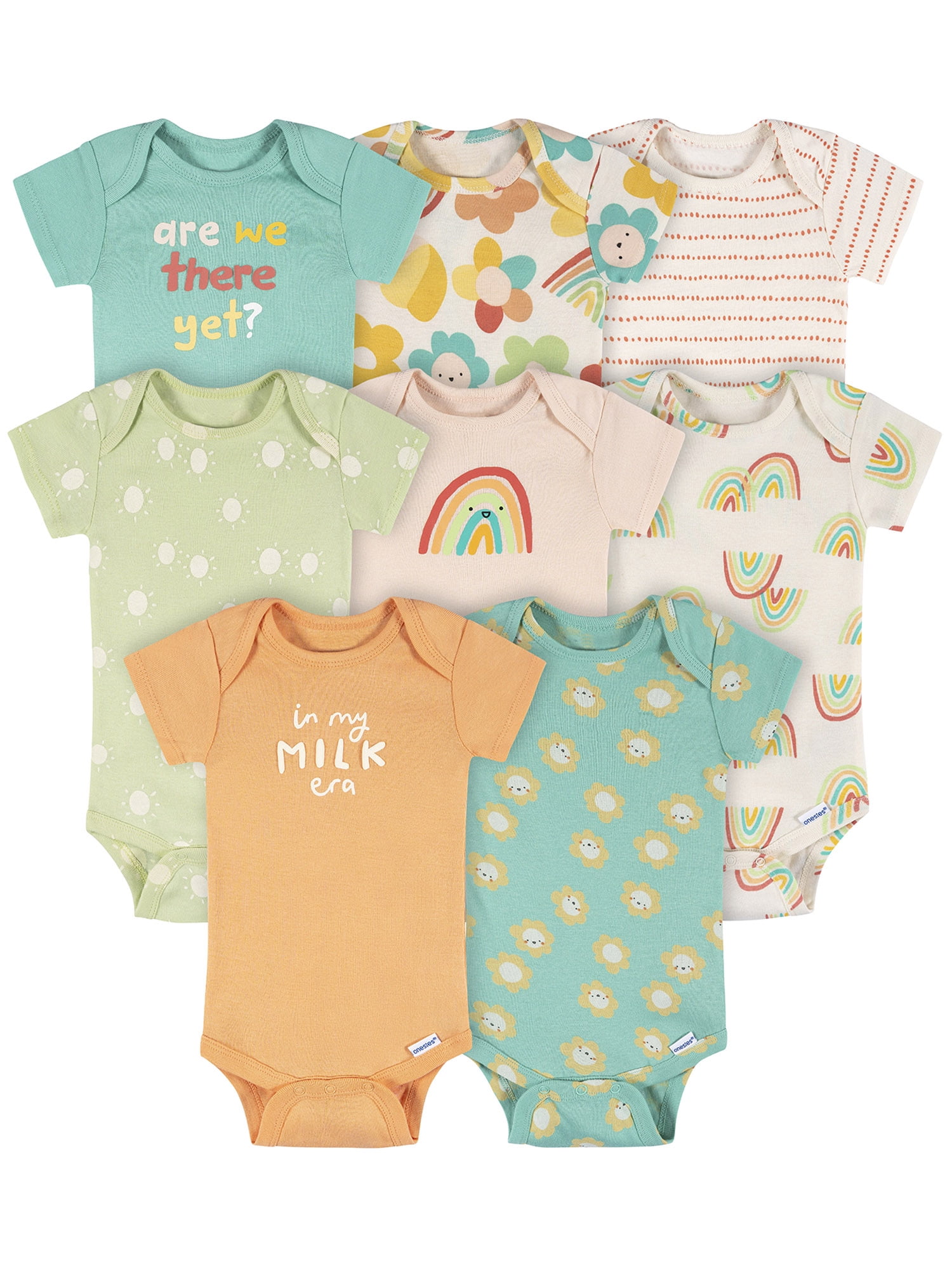 Onesies Brand Baby Girl Bodysuits, 8-Pack, Sizes Newborn - 12 Months