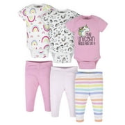 Onesies Brand Baby Girl Bodysuits & Pants, 6-Piece Outfit Set