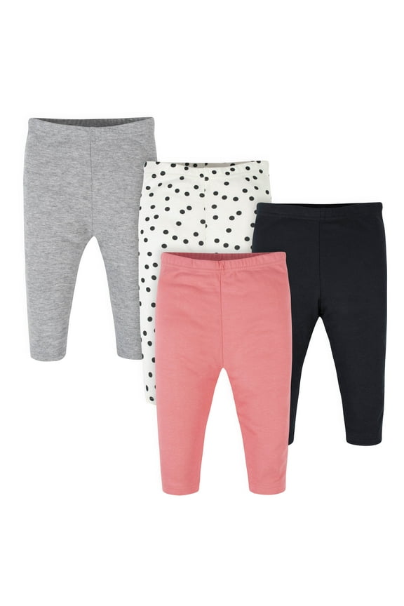 Brand Baby Girl Pants, 4-Pack, Sizes Newborn-12 Months