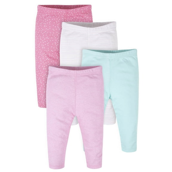 Onesies Brand Baby Girl Pants, 4-Pack, Sizes Newborn-12 Months