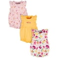 thumbnail image 1 of Onesies Brand Baby Girl Ruffle Sleeve Rompers, 3-Pack, Sizes, 0/3 Months - 24 Months, 1 of 8