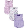 thumbnail image 1 of Onesies Brand Baby Girl Ruffle Sleeve Rompers, 3-Pack, Sizes, 0/3 Months - 24 Months, 1 of 8