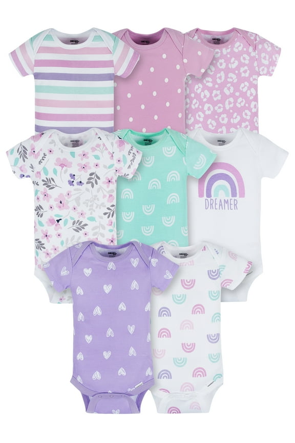 Brand Baby Girl Bodysuits, 8-Pack, Sizes Newborn - 12 Months