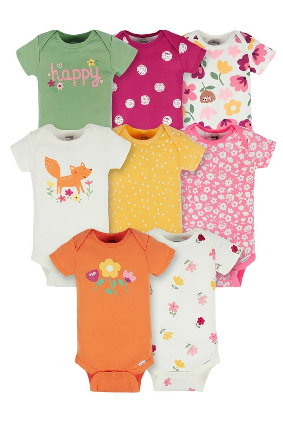 Brand Baby Girl Bodysuits, 8-Pack, Sizes Newborn - 12 Months