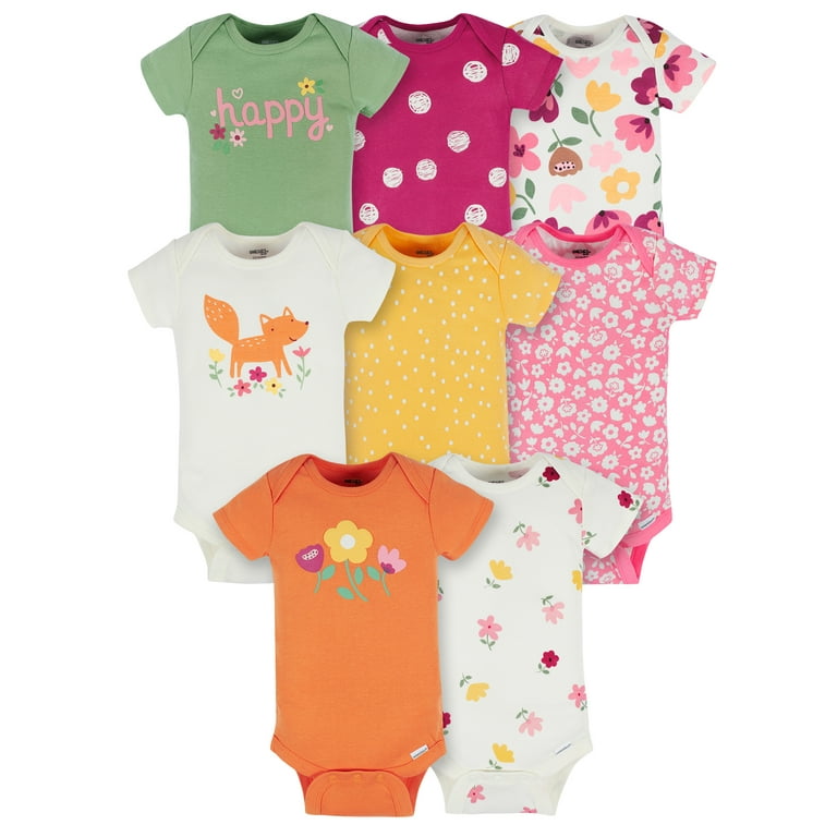 Onesies Brand Baby Girl Short Sleeve Onesies Bodysuits, 8-Pack, Sizes  Newborn-12M 