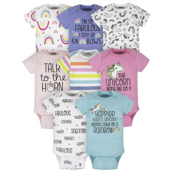 Onesies Brand Baby Girl Bodysuits, 8-Pack, Sizes Newborn - 12 Months